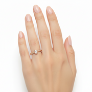 Bague solitaire 0.20 carat or rose diamant naturel ovale Octavia